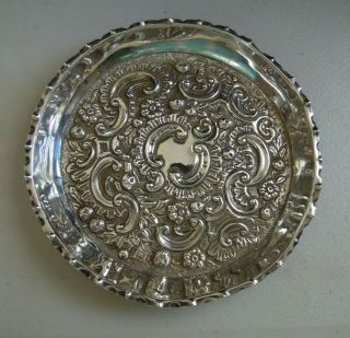 Antique Georgian Sterling Silver Dish C1828 Embossed Charles Eley London