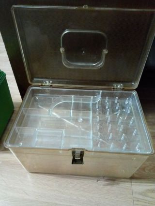 Pick 1 Wil - Hold Clear Plastic Sewing Box Vtg Wilson Trays Notions Storage Crafts