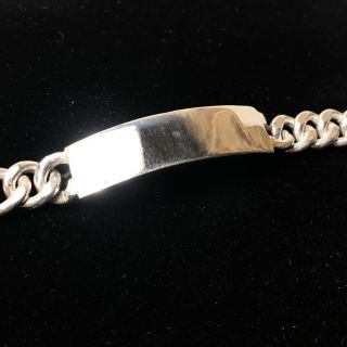 Vintage 47.  4 Grams Mens Heavy Mexican Silver Id Bracelet Sterling Silver Mexico