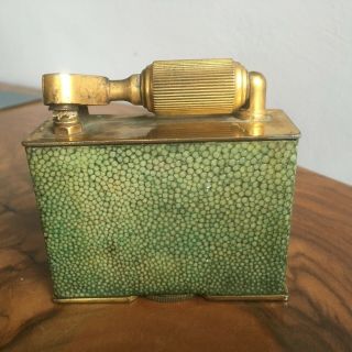 Rare Vintage Mcmurdo Roll Top Table Cigarette Lighter - Shagreen Body On Brass?