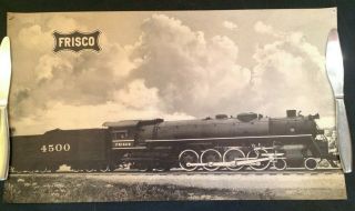 Vintage Frisco Railroad 1930s Or 1940s Advertising Poster Print Photo Steam Loco