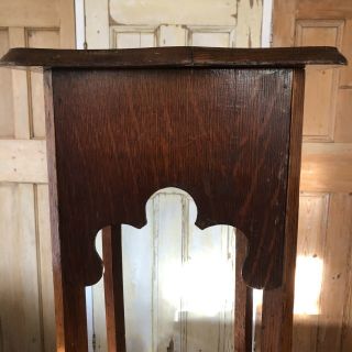 Vintage Oak Arts And Crafts Torchere Plant Stand Jardiniere Display Stand 2