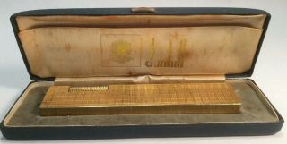Dunhill Vintage Gold Plated Long Rollagas Lighter & Box Pat Us.  Re24163 Switzer