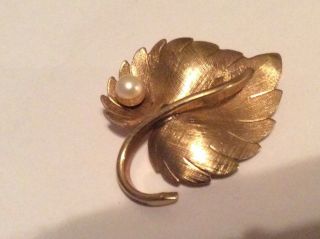 Vintage 12k Gold Filled Winard Lead With Pearl Brooch Pin