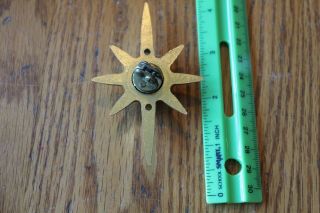 Doorbell Cast Aluminum Sun Star Shape Vintage Retro front door Gold push button 3