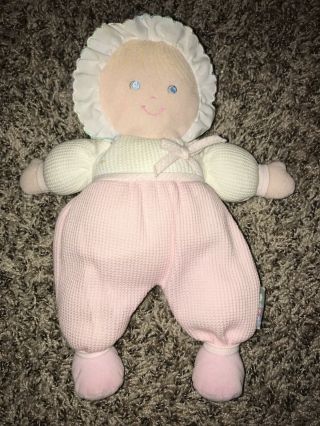 11 " Vintage Eden Blonde Baby Doll Pink Thermal Stuffed Plush Toy Soft Lovey