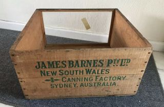 Vintage Wooden Crate Storage Box With Glass Display Panel Australia