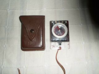 Vintage Silva The Ranger Type 15t Forestry Military Compass With Leather Case