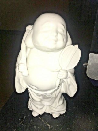 Vintage White Porcelain Made In Japan Buddha Figurine 8.  5 "