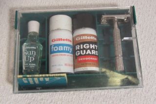 Vintage Gillette Travel Shaving Kit Safety Razor K 1