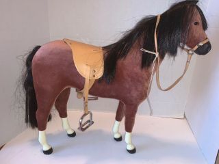 American Girl Doll Horse W/ Saddle 18 " Model Vintage