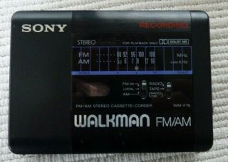 Vintage Sony Wm - F76 Fm/am Stereo Cassette - Corder W/ac Power & Case