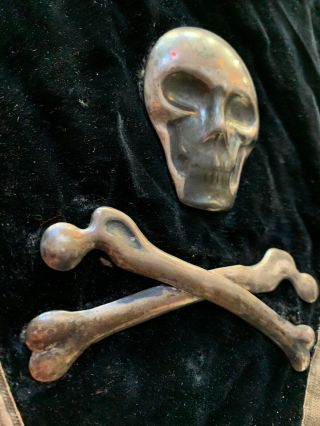 Antique Rare Dr.  Solomon Mexico Masonic Knights Templar Skull/bones Apron. 3