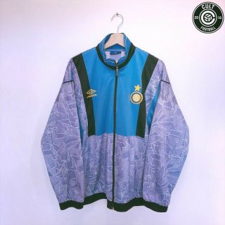 Inter Milan Vintage Retro Umbro Football Jacket Track Top 1994/95 (l) Bergkamp