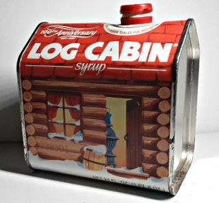 Vintage Log Cabin Syrup Tin Can 100th Anniversary 1887 - 1987 3