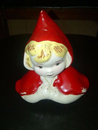 Vintage Cookie Jar Top Only Little Red Riding Hood 1950s Rare Unmarked