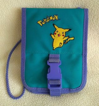 Vintage A.  L.  S.  Nintendo Gameboy Color Pokemon Carrying Case Pikachu Teal/purple