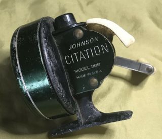 Vintage Johnson Citation Model 110b Fishing Reel Made In Usa