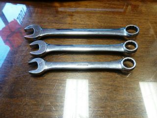 Vintage Jc Penney Metric 13,  14 And 17mm Full Polish Chrome Combination Wrenches