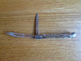 Vtg Colonial Prov.  Usa Two Blade Stainless Steel Folding Pocket Knife 3 " Closed