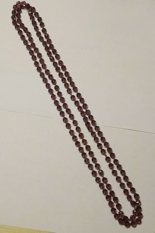 Vintage Art Deco 1920 " S Flapper Beads - Amethyst Glass Necklace