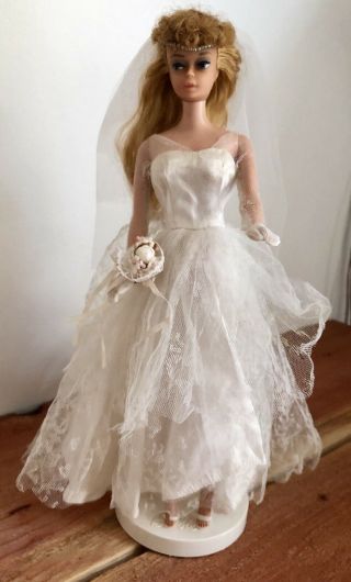 Vintage Barbie Blonde Ponytail 8 Dressed In 1963 972 Wedding Day Br