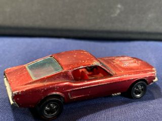 Vintage 1967 Hot Wheels Redline Custom Mustang Red With Red Interior Hk Chassis