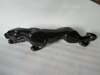 Vintage Mid - Century Modern Haeger Art Pottery Black Panther Sculpture 24”