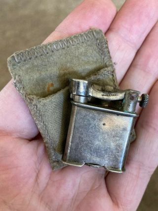 Rare Antique Sterling Mexico Silver Lift Arm Pocket Cigarette Lighter