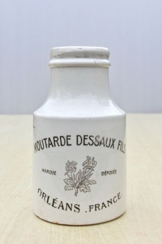 Vintage C1900s Moutarde Dessaux Fils Orleans France Pict Mustard Moutarde Pot
