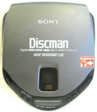 Sony Discman D - 171 Vintage Portable Cd Player Digital Mega Bass