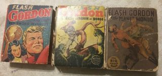 3 Flash Gordon Big/better Little Books Red Sword Invaders/planet Mongo/forest K