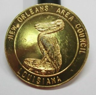 vintage old BSA Boy Scout 1970 round up coin Orleans area council boy power 2