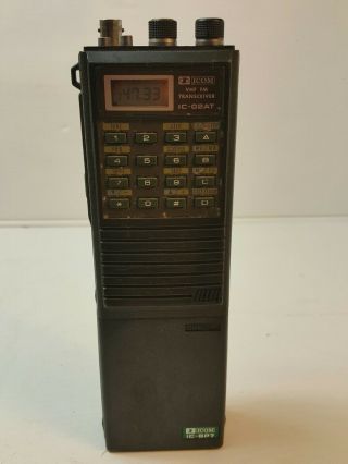 Icom Model Ic - 02at 2 - Meter Vhf Ham Radio Handheld Transceiver Vintage