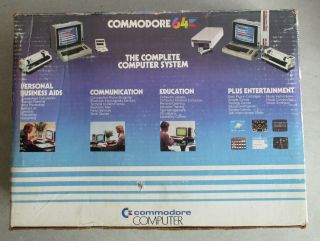 W/BOX VINTAGE COMMODORE 64 PERSONAL COMPUTER WITH POWER & RF CORDS 2