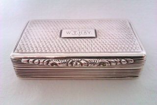 Rare & Solid Silver William Iv Snuff Box Francis Clark Circa 1837