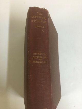 Rare/vintage Book:the Measurement Of Intelligence By Lewis Terman.  Hc 1916