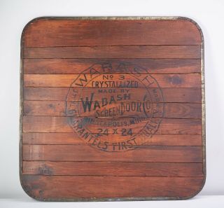 Antique Primitive Wabash Screen Door Co.  Stove Board,  Number 3,  24 X24 "