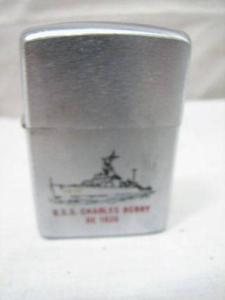 Vintage 1966 Zippo Lighter Uss Charles Berry De 1035 Vietnam Era Naval Ship