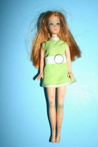 Vintage 1970s Topper Dawn Doll With Outfit Clothes 6” Red Hair