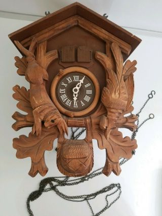 Vtg.  W.  German Black Forest Cuckoo Clock Stag Bachmaier Klemmer (repair & Parts)