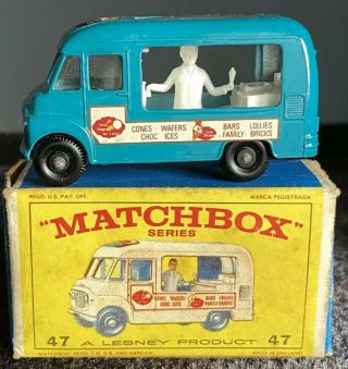 Vintage Matchbox Lesney 47 Ice Cream Shop Truck With Box