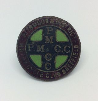 Pitsmoor & District Motorcycle Club Sheffield Pmcc Vintage Enamel Lapel Badge