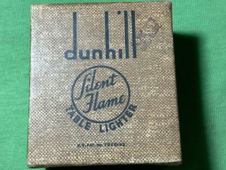Early Dunhill " Silent Flame " Table Lighter With Box And Paperwork