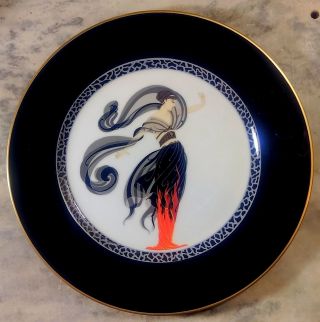 Vintage Erte Bone China Plate " Flames D Amour " 12 " 1985 Japan Art Deco