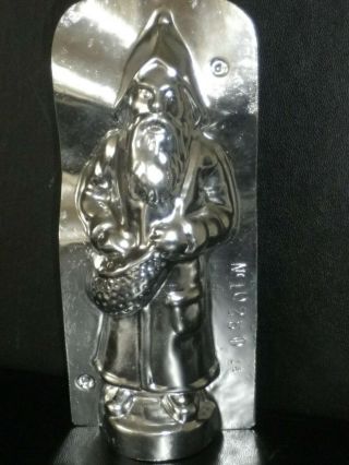 Professional,  Vintage Metal Chocolate Mold,  Early Father Christmas.