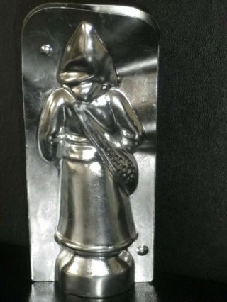 Professional,  vintage metal chocolate mold,  early Father Christmas. 2