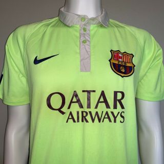 Nike FC Barcelona 2014/15 Away Soccer Jersey Authentic Men ' s Large 2