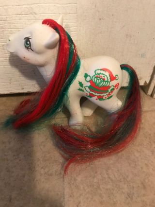Vintage My Little Pony G1 Merry Treat Christmas Santa Claus White/ Red&green Htf