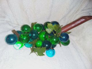 Vintage Blue And Green Lucite Acrylic Grape Cluster Driftwood